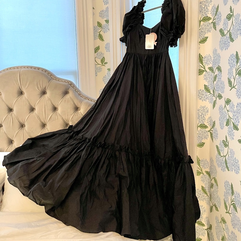 Selkie Black Puff-Sleeve Maxi Dress - Picture 5 of 5
